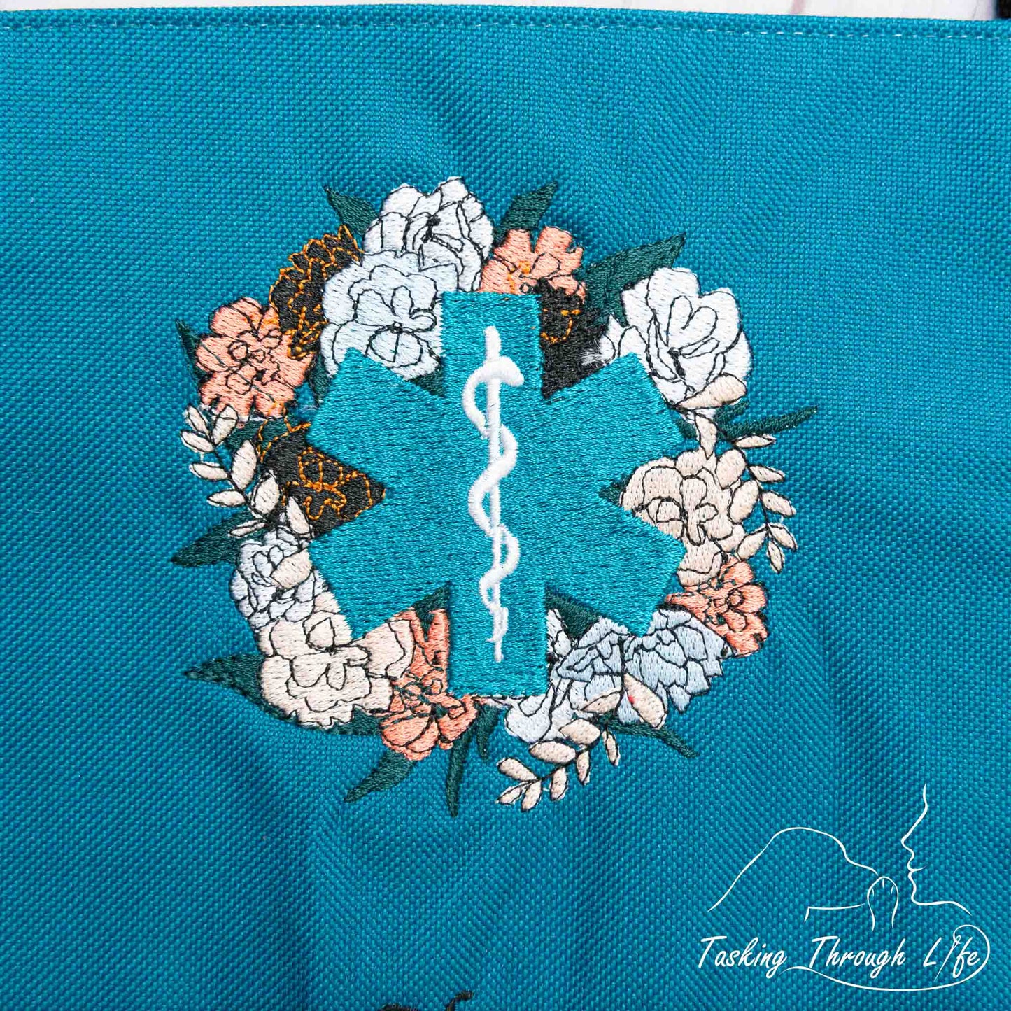 Premade Medium Flowers Behind Logo - (Q6)