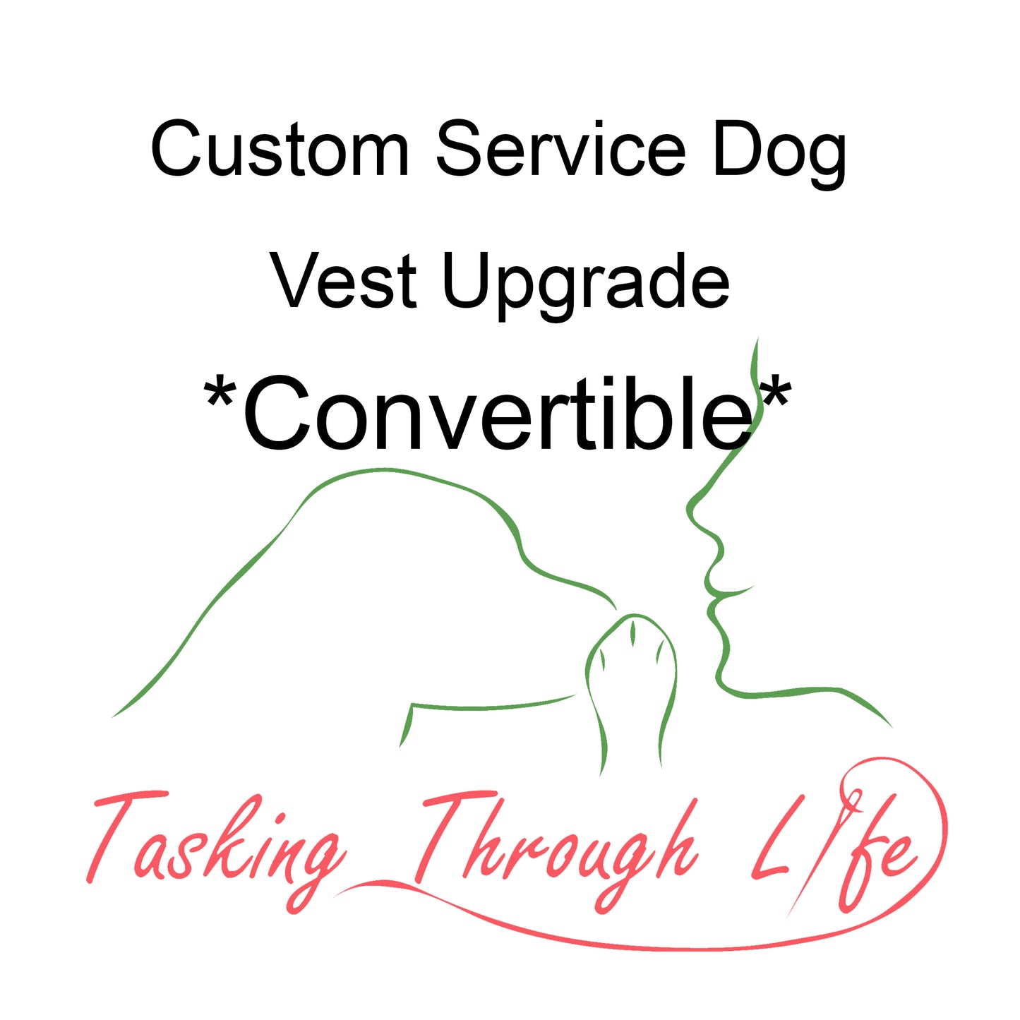 CONVERTIBLE Upgrade, Custom service dog vest add-on