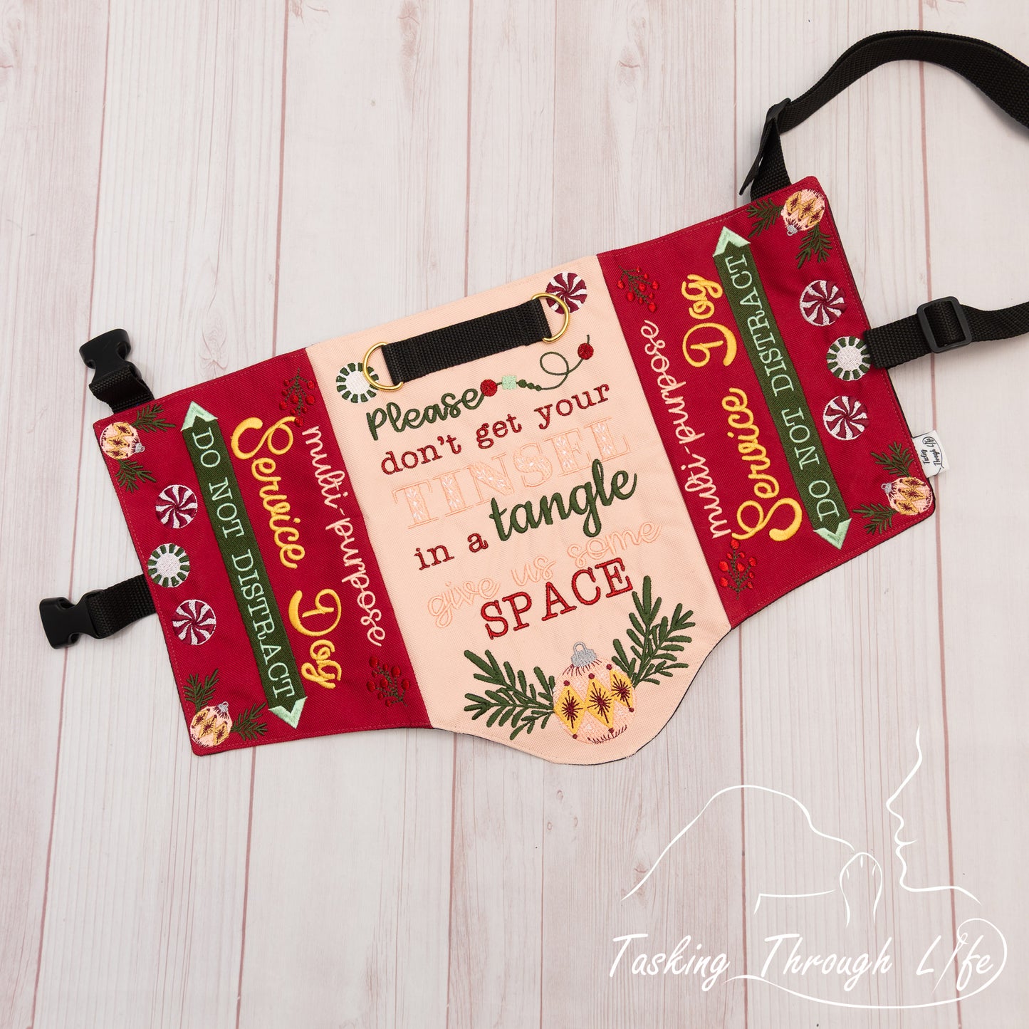 Premade Large - Tinsel Tangle with metallic Ruby Q45