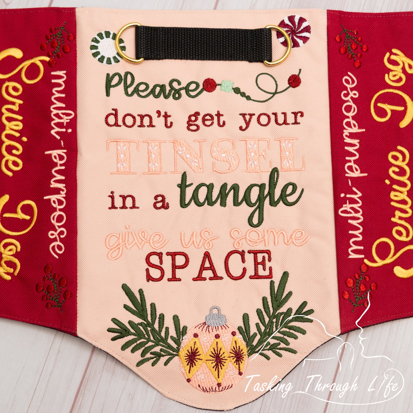 Premade Large - Tinsel Tangle with metallic Ruby Q45