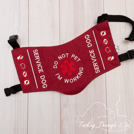 Premade Medium - Maroon SERVICE DOG Q43