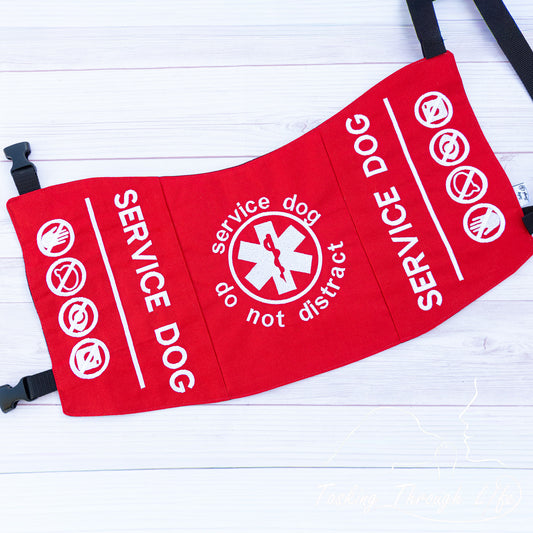 Premade X-Large SR Short - Burning Red SERVICE DOG Q31