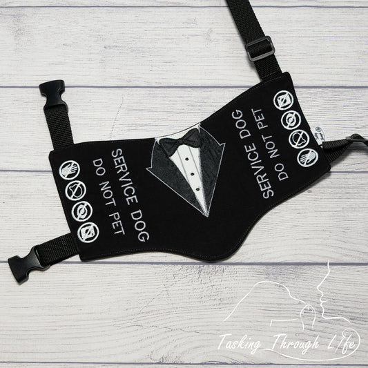 Premade Small -  Tux SERVICE DOG - Stitching Flaw Q75