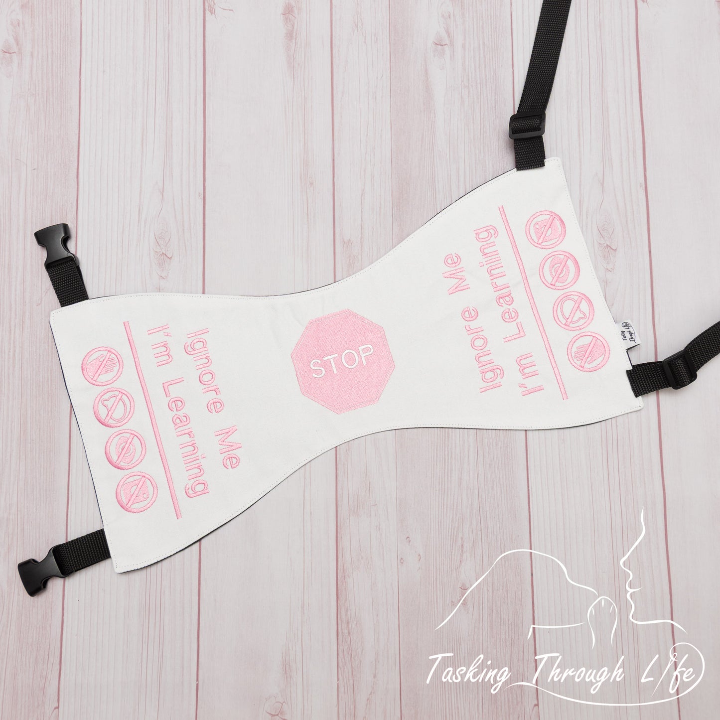 Premade Large Butterfly - White and pink Stop sign Q28