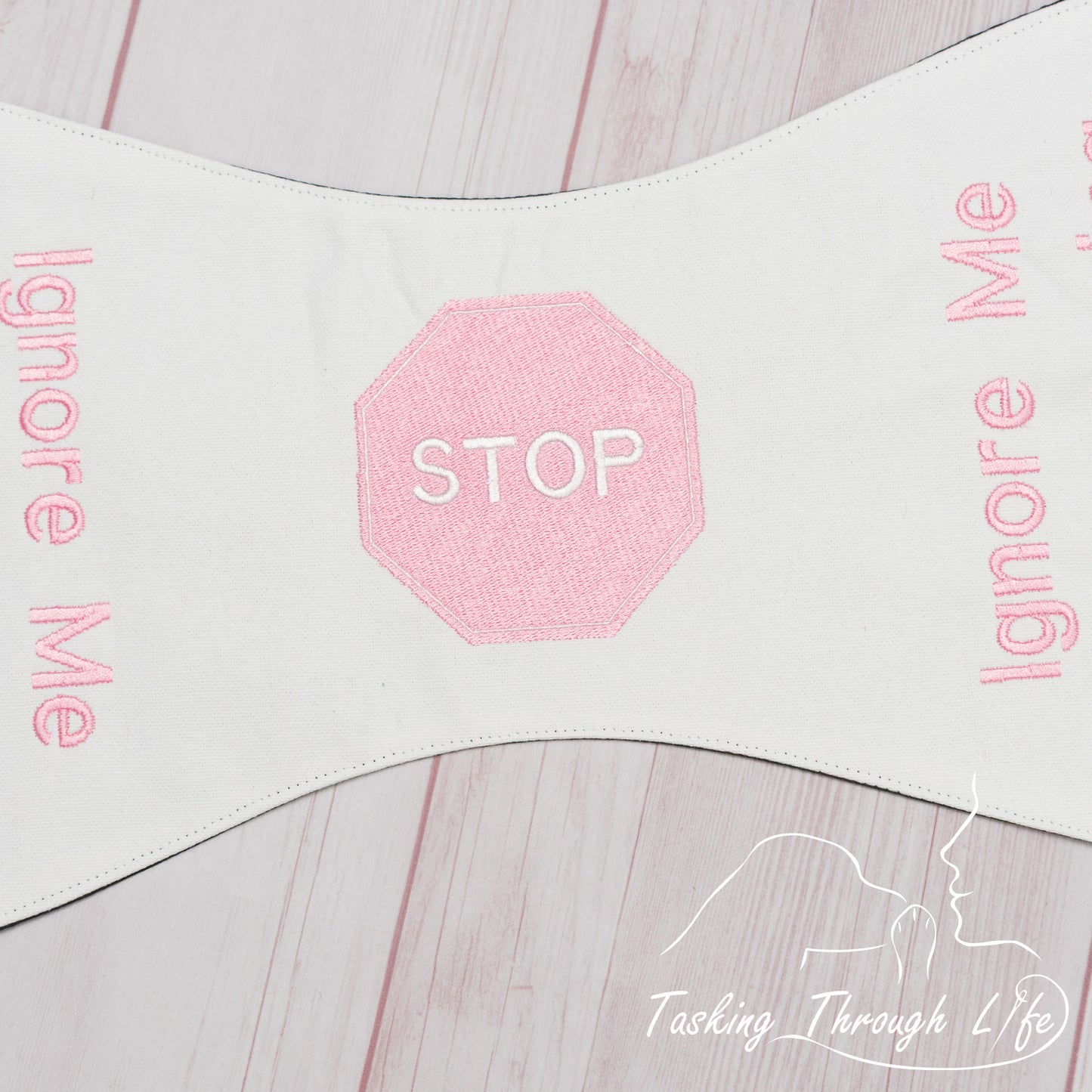 Premade Large Butterfly - White and pink Stop sign Q28