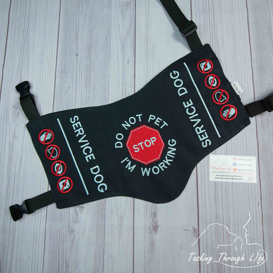 Premade Medium - Black SERVICE DOG Q87