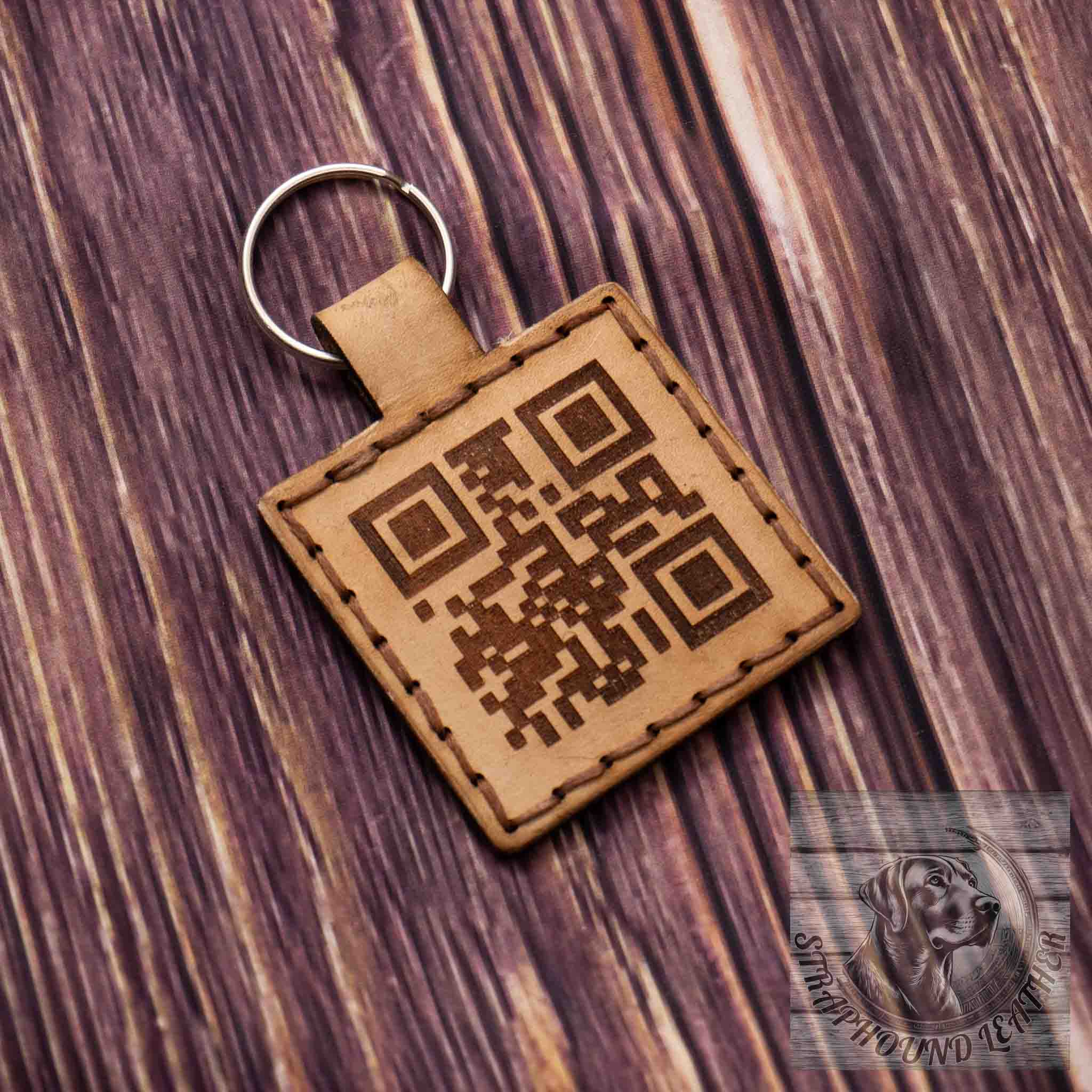 QR Code Leather Keychain - Straphound Leather – Tasking Through LIfe