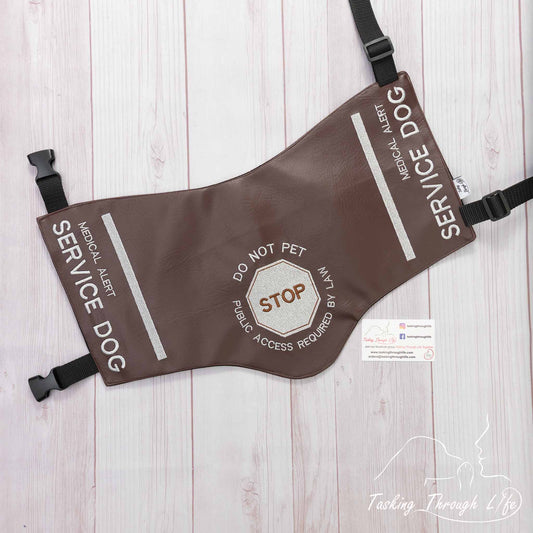 Premade Large - Brown Vinyl MASD Vest - Stitching flaw (Q2)