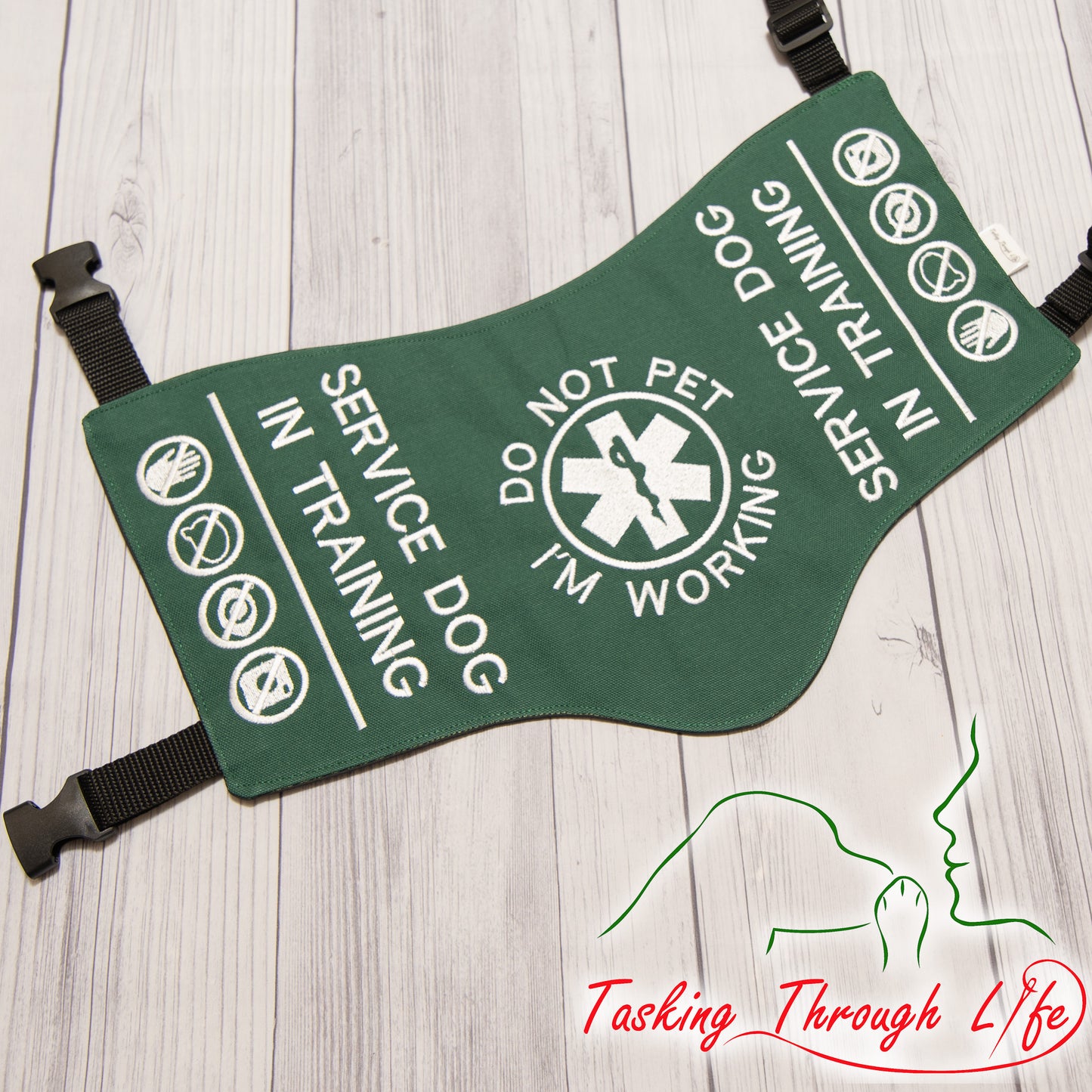 Green Service Dog Vest with Patches